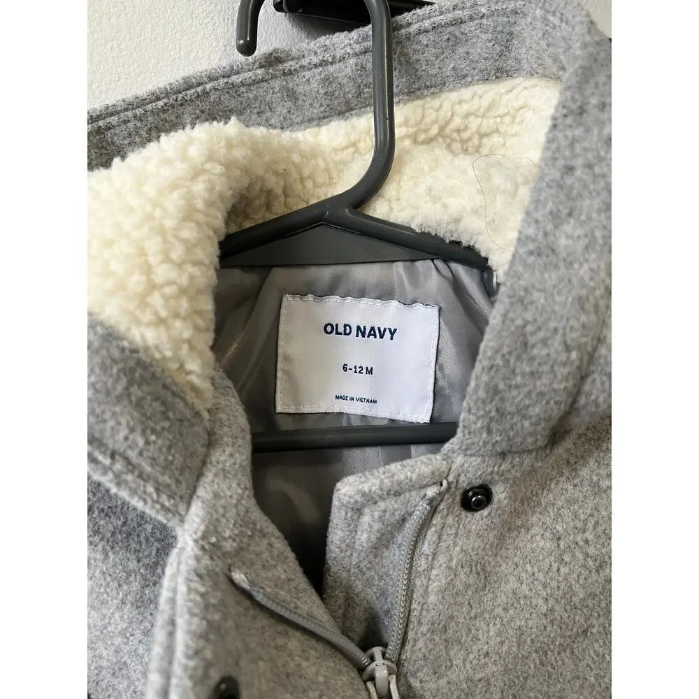 Old Navy wool blend baby girl coat size 6-12m - Picture 3 of 4